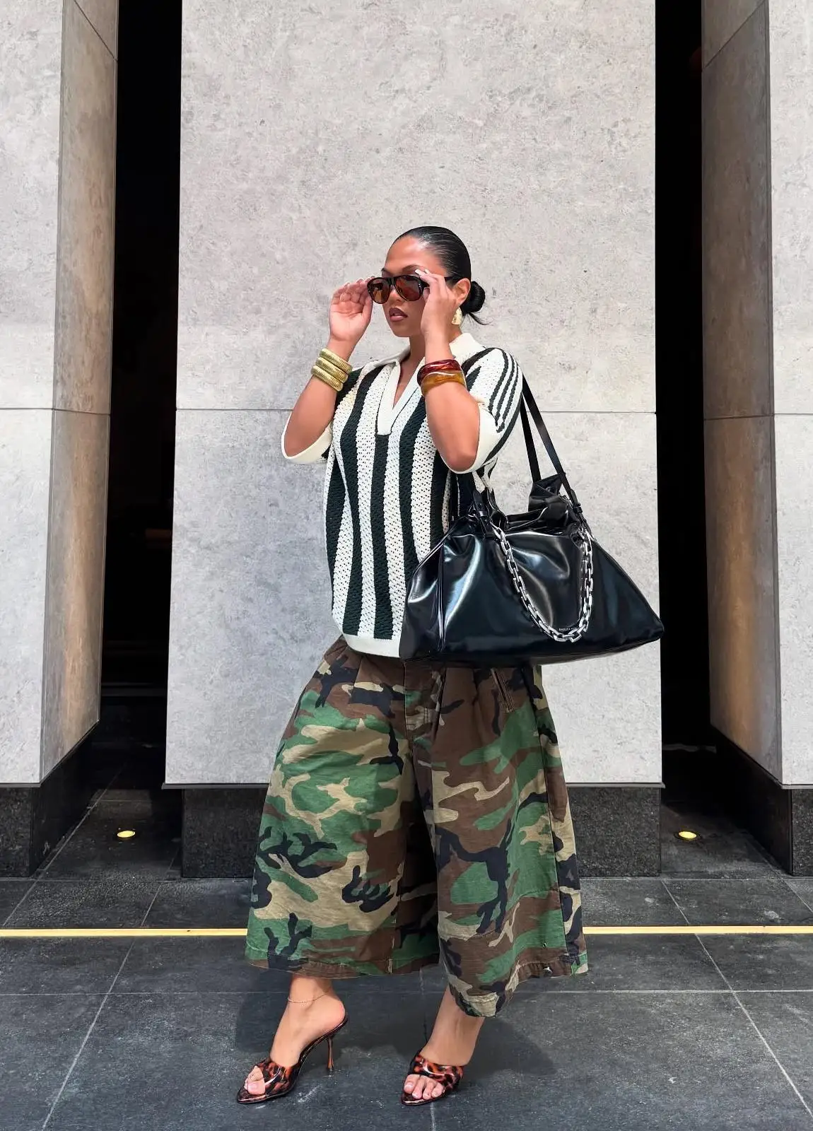 Women's Camouflage Wide Leg Pants Loose Casual High Waist Vintage Pockets Cropped Pants 2025 Fashion Harajuku Capris