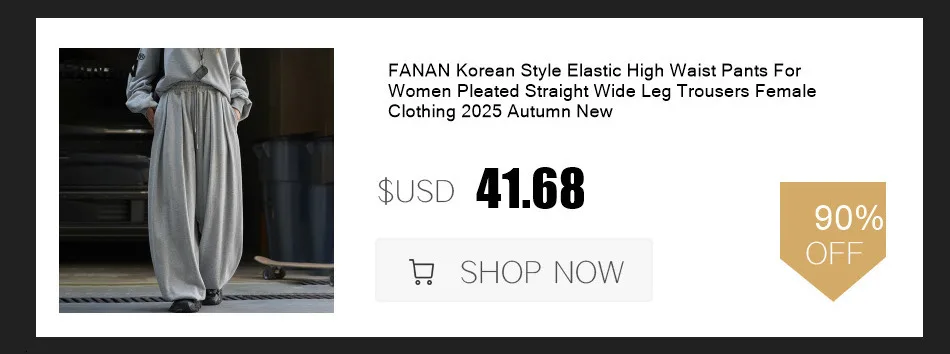 FANAN Office Lady Pleated High Waist Pants For Women Straight Wide Leg Trousers Temperament Clothing Female 2025 New Winter