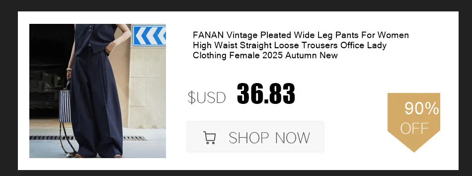 FANAN Office Lady Pleated High Waist Pants For Women Straight Wide Leg Trousers Temperament Clothing Female 2025 New Winter
