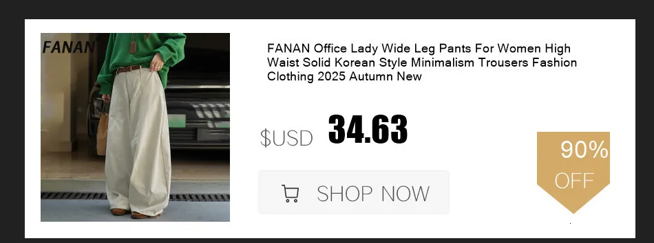 FANAN Office Lady Pleated High Waist Pants For Women Straight Wide Leg Trousers Temperament Clothing Female 2025 New Winter