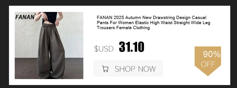 FANAN Office Lady Pleated High Waist Pants For Women Straight Wide Leg Trousers Temperament Clothing Female 2025 New Winter
