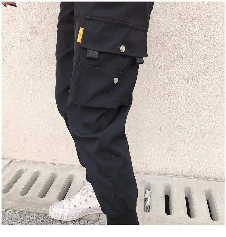Hot Big Pockets Cargo Pants Women High Waist Loose Streetwear Baggy Tactical Trouser Fashion Hip Hop Joggers Trousers Female