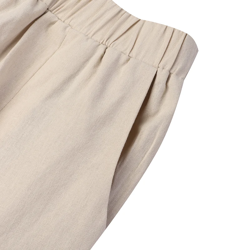 ZANZEA Summer Elastic Waist Solid Trousers Women Casual Baggy Pants Elegant Loose Wide Leg Pantalon Vintage Cotton Turnip 2024