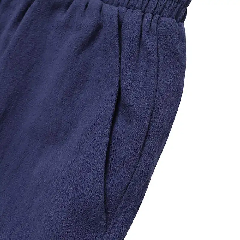 ZANZEA-Summer Women Pants Cotton Linen Elastic Waist Wide-Leg Trousers Casual Lightweight Solid Palazzo Pantalones Woman Bottoms
