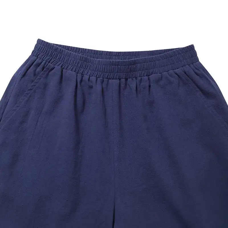 ZANZEA-Summer Women Pants Cotton Linen Elastic Waist Wide-Leg Trousers Casual Lightweight Solid Palazzo Pantalones Woman Bottoms