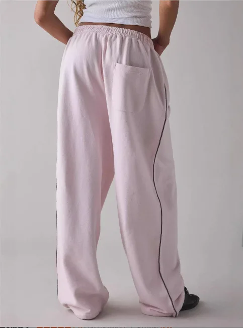 2026 summer wide leg sports pants, loose fit straight leg casual pants, comfortable Striped Wide Leg Sports Pants For Women