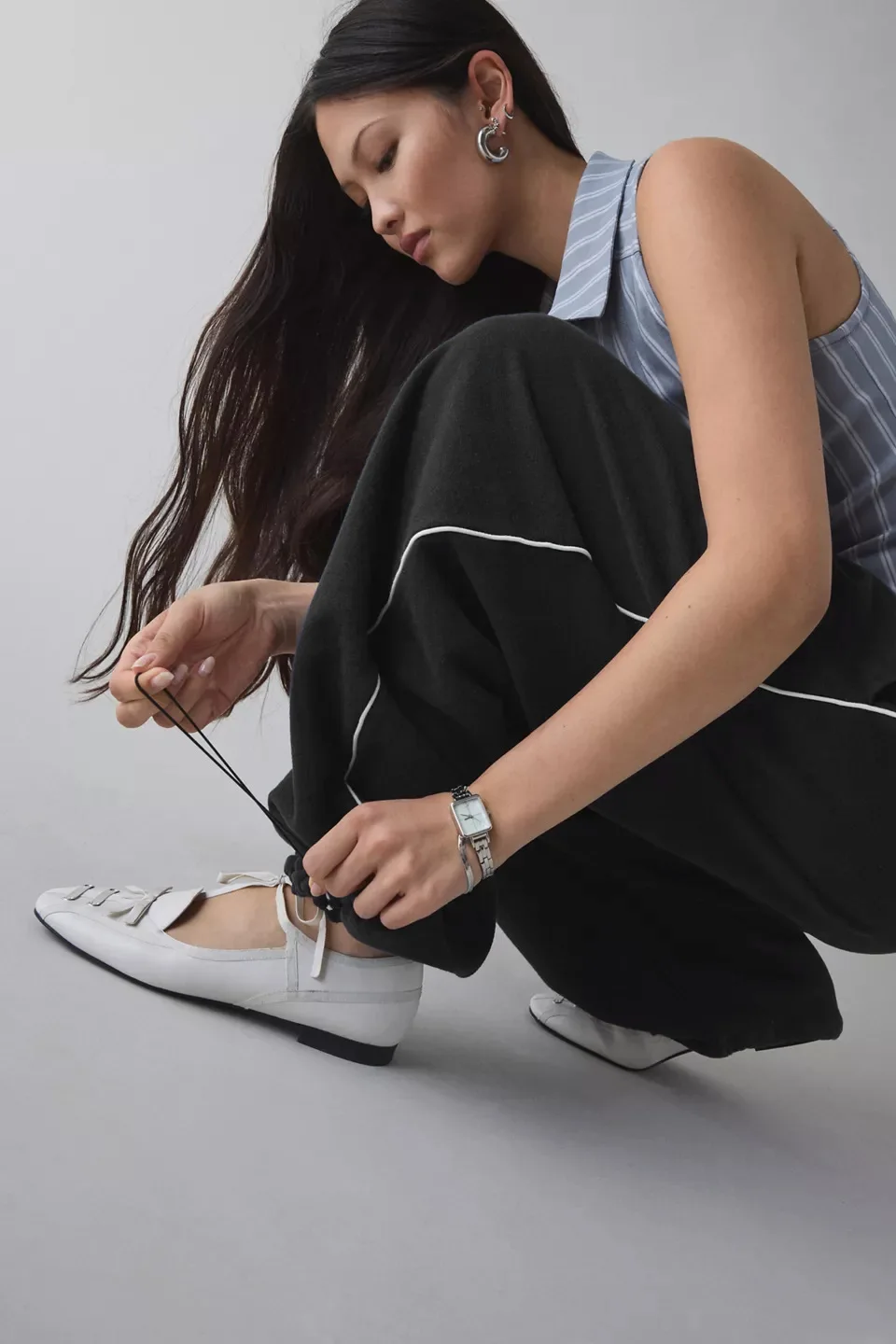 2026 summer wide leg sports pants, loose fit straight leg casual pants, comfortable Striped Wide Leg Sports Pants For Women
