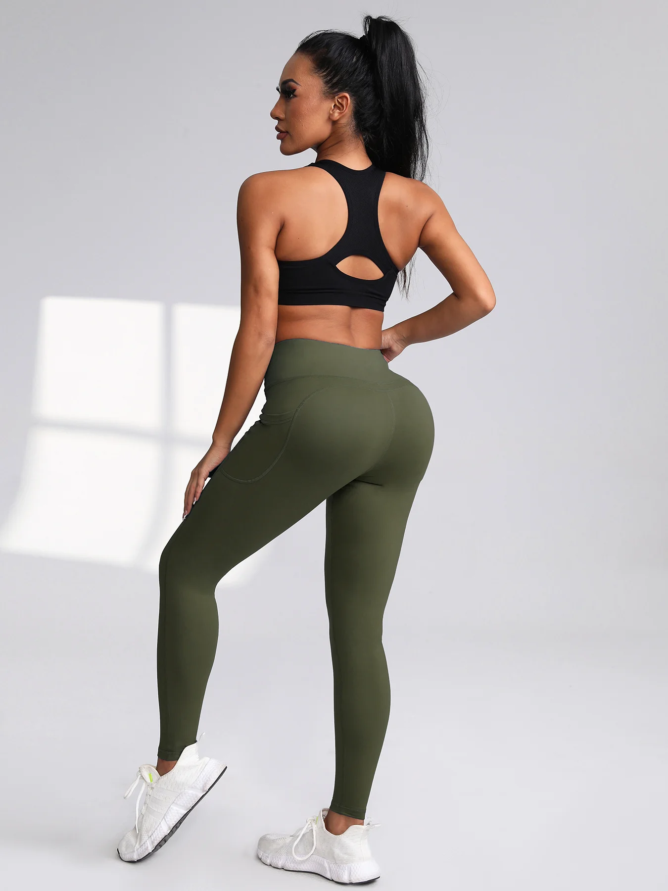 S-2XL Autumn Pockets Gym Leggings Women Push Up High Waist Running Outdoors Sports Leggings Women Activewear Stretch Pants