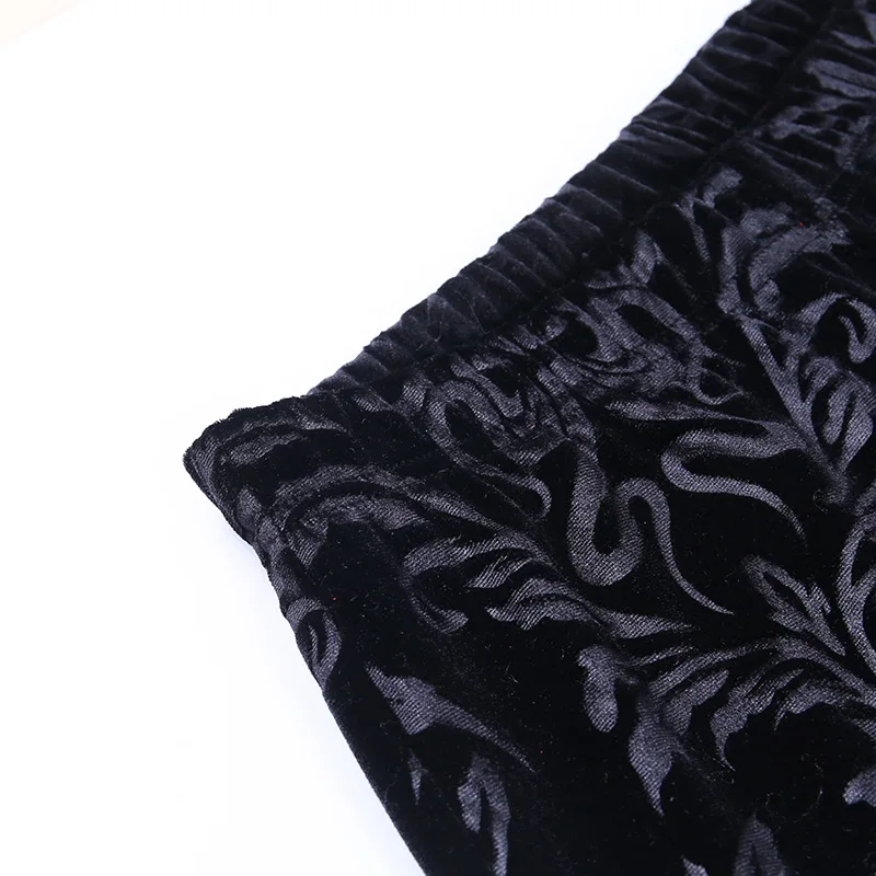 AltGoth Vintage Dark Gothic Velevt Pants Women Streetwear Harajuku High Waist Solid Color Black Casual Flare Pants Female Y2k