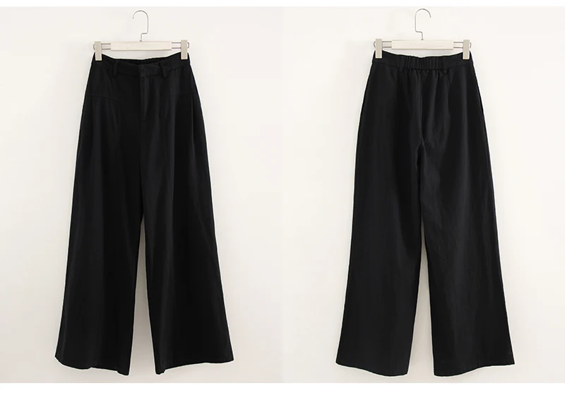 Summer White Pants For Women Cotton Formal High Waist Wide Leg Trousers Ladies Elegant Summer Women's Pants Straight Leg Office