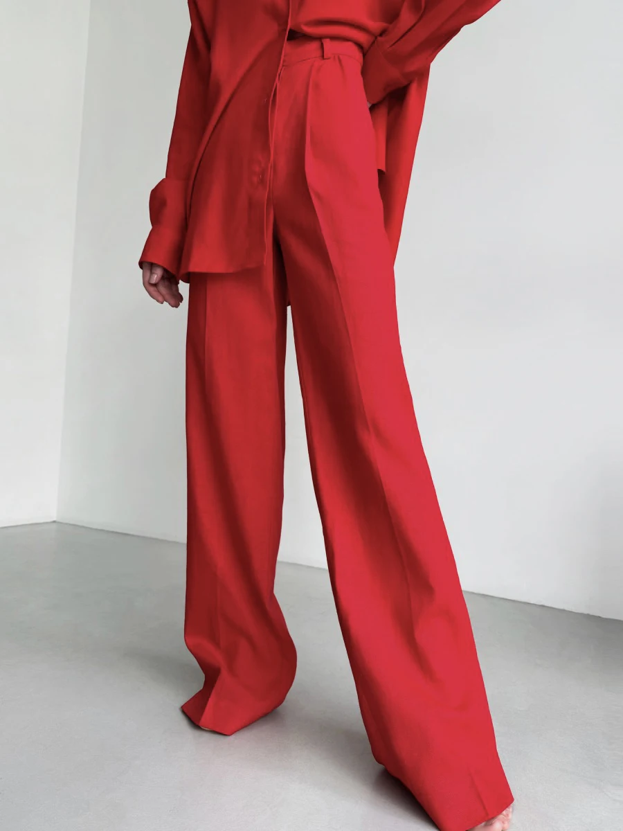 Wolfeel 2026 Women's Wide Leg Pants with European and American Style Casual Loose Pants Suitable for Business and Casual Wear
