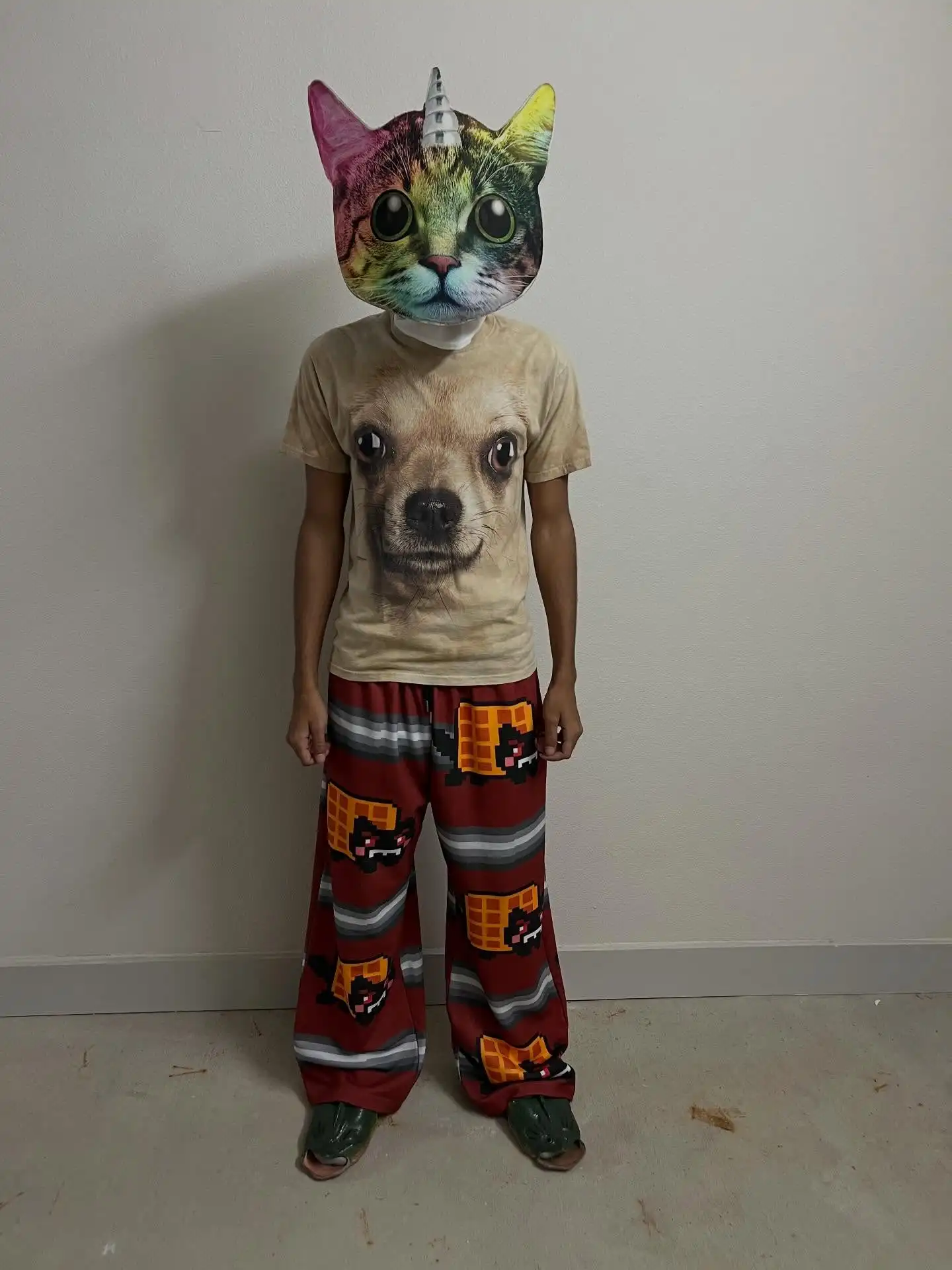 Hip Hop Cartoon Cat Pink Men Women Casual Pants Y2k Harajuku Loose Drawstring Jogging Pants Family Trousers Street Sweatpants