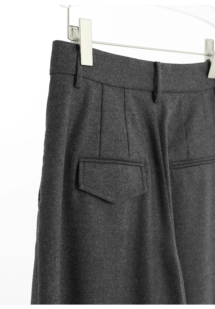 Naples Wide-Leg Pants Women's Wool Trousers Casual Suit Pants 2026 Spring and Autumn New Style