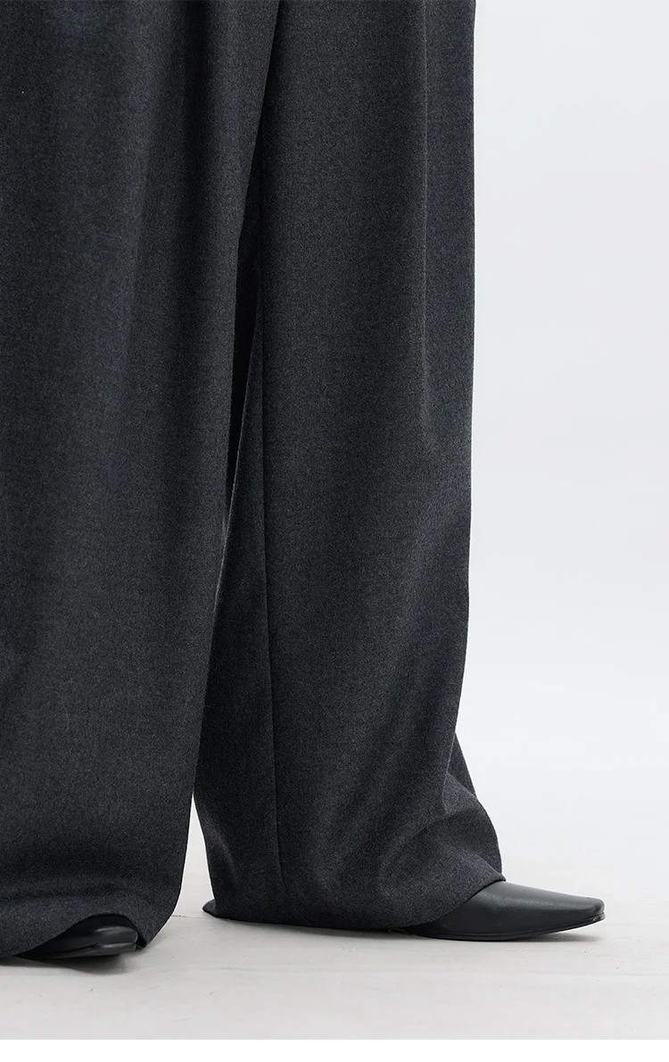 Naples Wide-Leg Pants Women's Wool Trousers Casual Suit Pants 2026 Spring and Autumn New Style