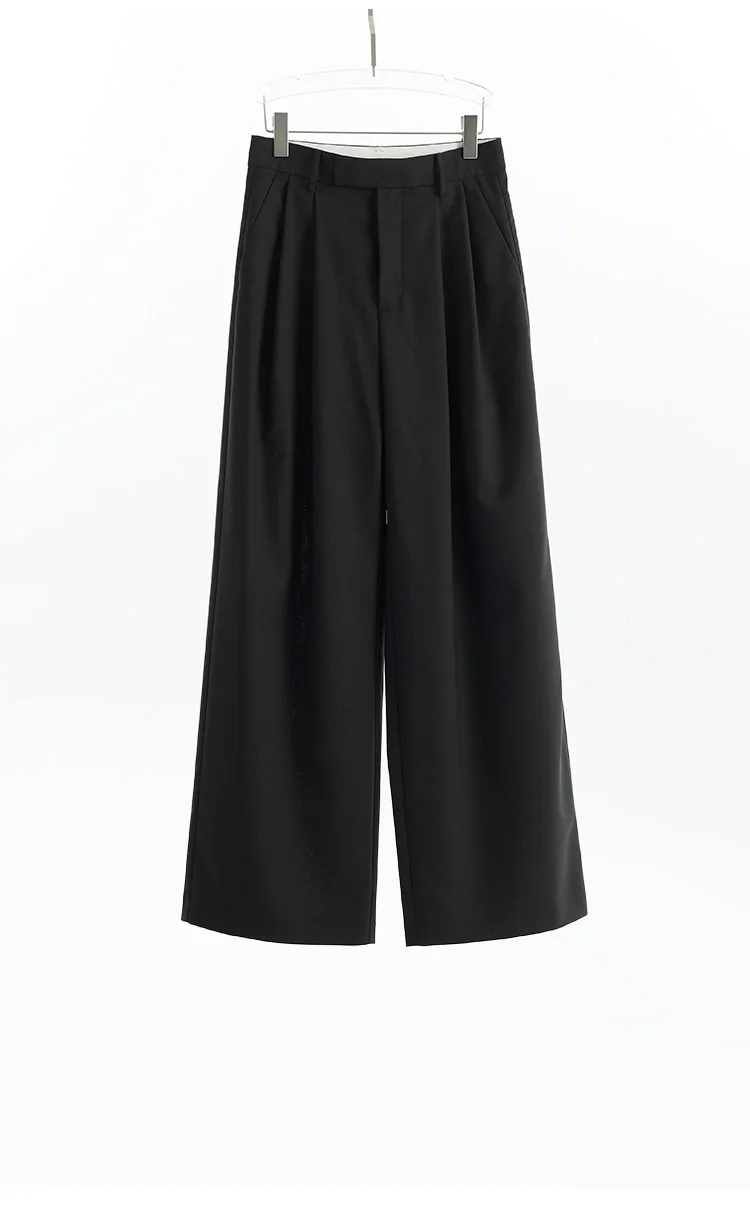 Naples Wide-Leg Pants Women's Wool Trousers Casual Suit Pants 2026 Spring and Autumn New Style