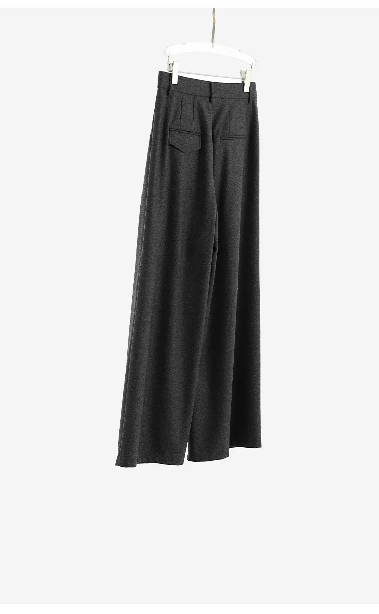 Naples Wide-Leg Pants Women's Wool Trousers Casual Suit Pants 2026 Spring and Autumn New Style