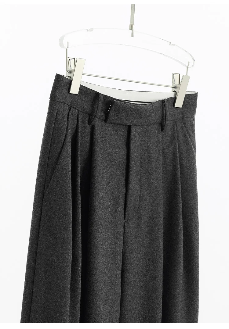Naples Wide-Leg Pants Women's Wool Trousers Casual Suit Pants 2026 Spring and Autumn New Style