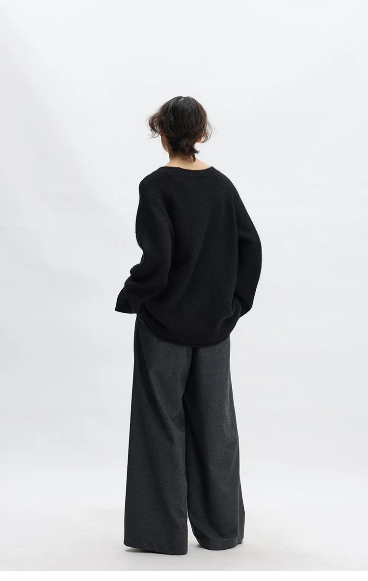 Naples Wide-Leg Pants Women's Wool Trousers Casual Suit Pants 2026 Spring and Autumn New Style