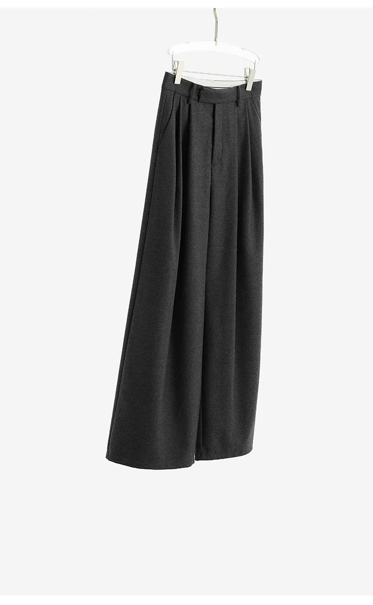 Naples Wide-Leg Pants Women's Wool Trousers Casual Suit Pants 2026 Spring and Autumn New Style