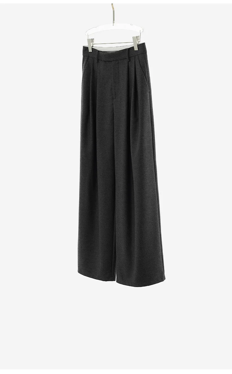 Naples Wide-Leg Pants Women's Wool Trousers Casual Suit Pants 2026 Spring and Autumn New Style