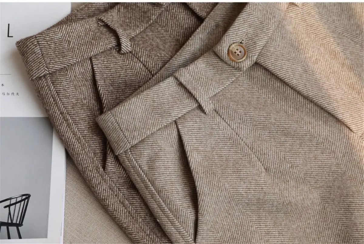 High Waist Women Suit Pants Office Ladies Harem Pencil Pants Korean Fashion Trousers Casual Button Loose Female Khaki Pants New