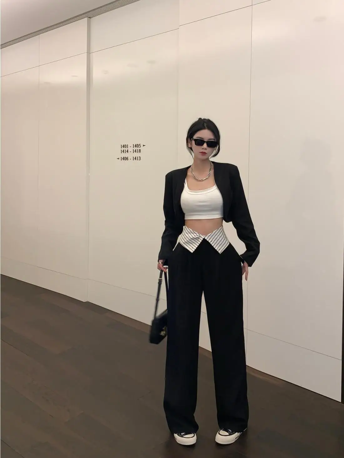 High Waisted Black Pants, Women's Autumn New Style, Hanging Floor Pants, Casual Loose Wide Leg Pants