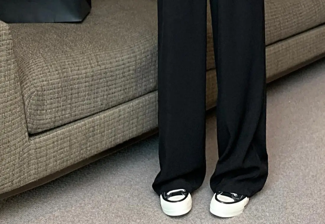 High Waisted Black Pants, Women's Autumn New Style, Hanging Floor Pants, Casual Loose Wide Leg Pants
