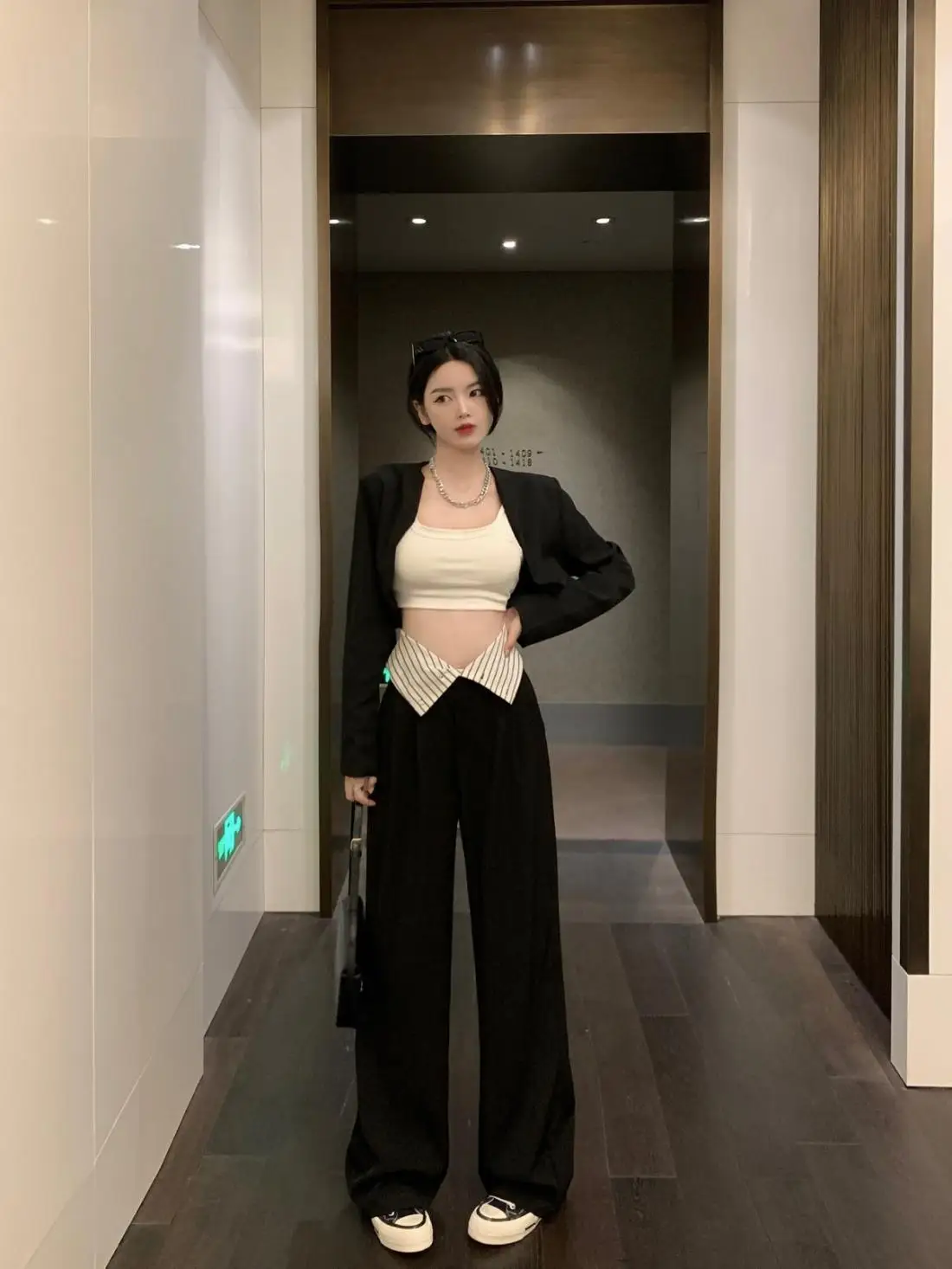 High Waisted Black Pants, Women's Autumn New Style, Hanging Floor Pants, Casual Loose Wide Leg Pants