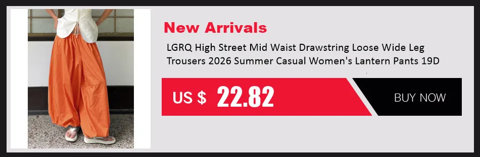 LGRQ Women's Casual Pants Office Lady Elastic High Waisted Striped All-match Wide Leg Trousers 2026 Summer New 19DB1061