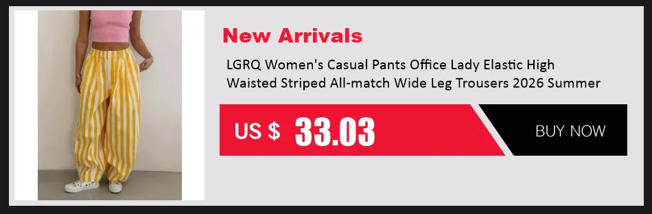 LGRQ Women's Casual Pants Office Lady Elastic High Waisted Striped All-match Wide Leg Trousers 2026 Summer New 19DB1061