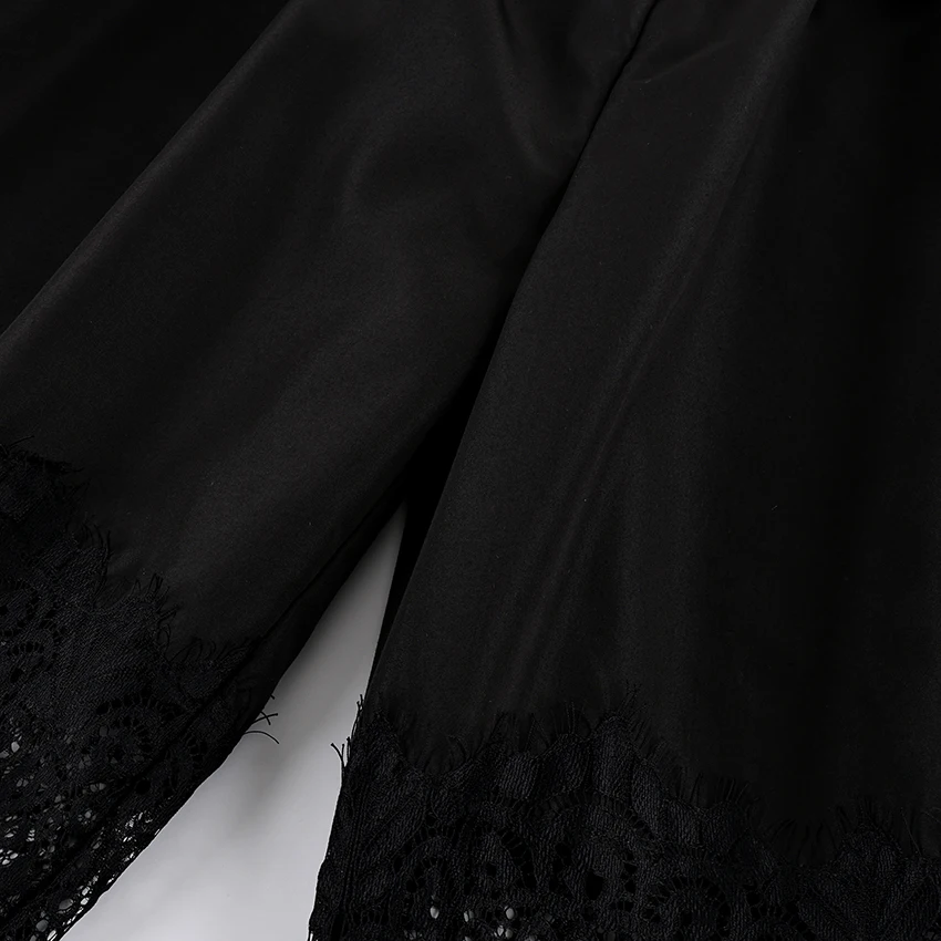 Linad Elegant Black Embroidery Bloomers For Women Sexy Hollow Out Long Pants Street Chic Pleated Elastic Waist Trousers 2025