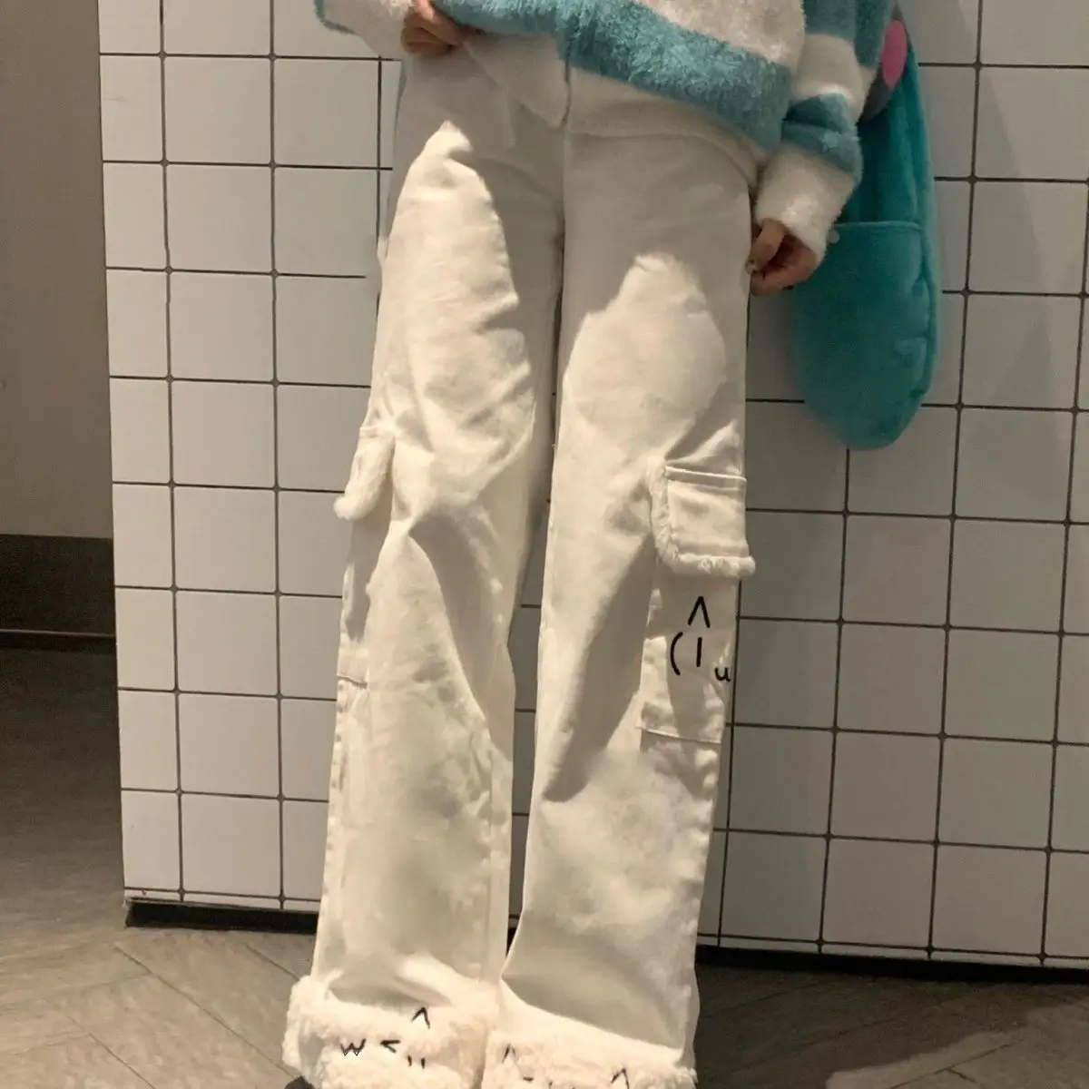 Y2K Japanese Kawaii Full Length Pants Women Cartoon Pattern Casual Trousers Harajuku Aesthetic Subculture Autumn Sweatpants