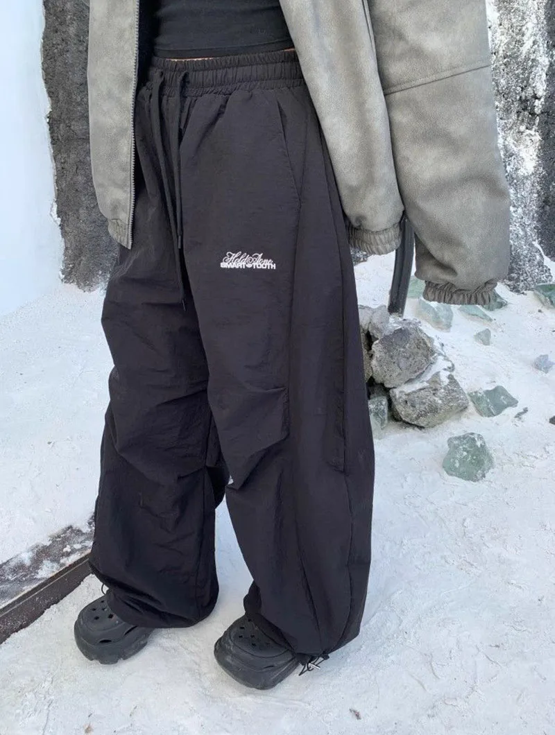Lucyever American Vintage Y2K Wide Leg Trousers Women Winter Thicken Plus Velvet Warm Pants Female High Waist Baggy Sweatpants