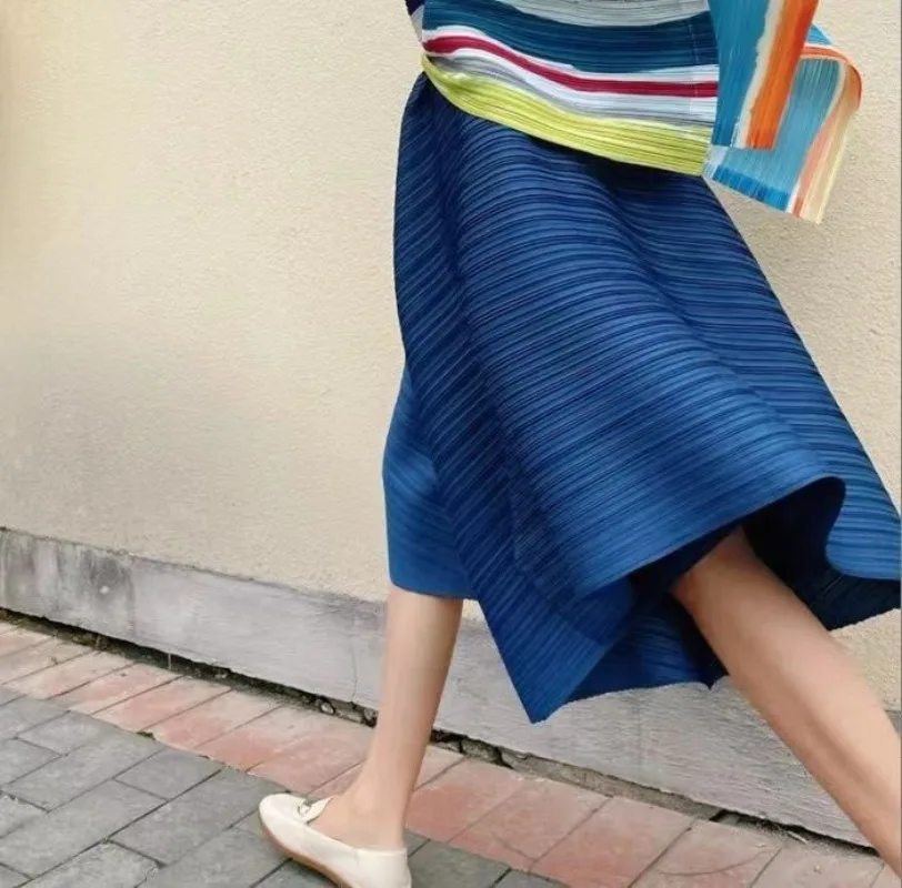 Miyake Style Pleated Culottes Irregular Skirt Pants Women Hemlines Umbrella-shaped Loose Wide-leg Pants Summer Casual Pantalos
