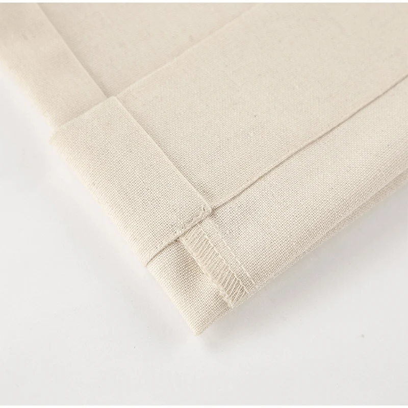 Cotton Linen Loose Women's Pant Elastic Waist Pleated Casual Female Wide Leg Trousers 2025 Summer Solid Vacation Lady Pant