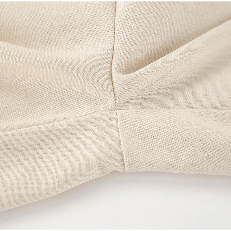 Cotton Linen Loose Women's Pant Elastic Waist Pleated Casual Female Wide Leg Trousers 2025 Summer Solid Vacation Lady Pant