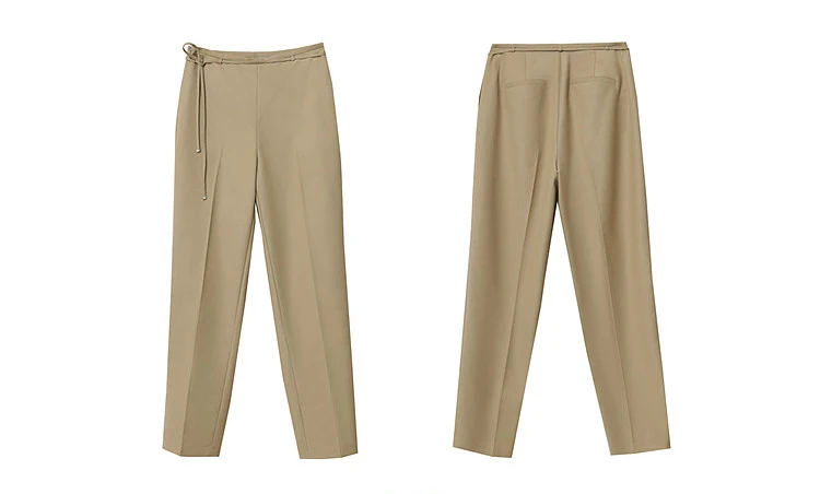 Amii Women's Nine-point Pants 2026 Autumn New Commuter Thin Belt Solid Color Pants Casual Versatile Trousers For Woman 12621059