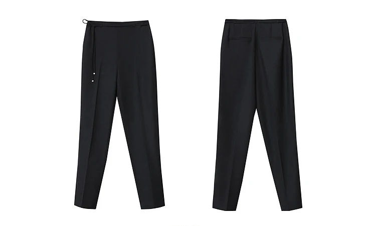 Amii Women's Nine-point Pants 2026 Autumn New Commuter Thin Belt Solid Color Pants Casual Versatile Trousers For Woman 12621059