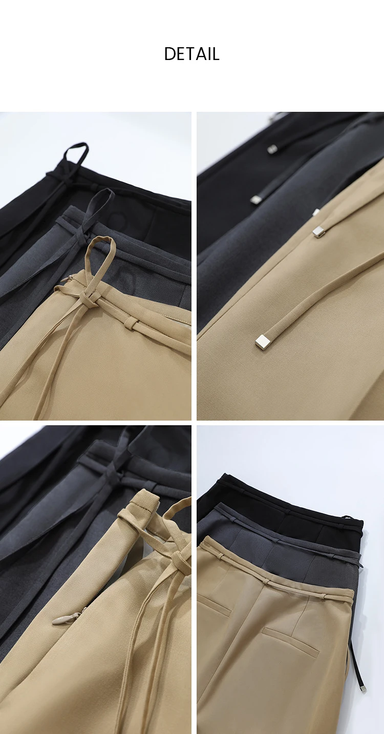 Amii Women's Nine-point Pants 2026 Autumn New Commuter Thin Belt Solid Color Pants Casual Versatile Trousers For Woman 12621059