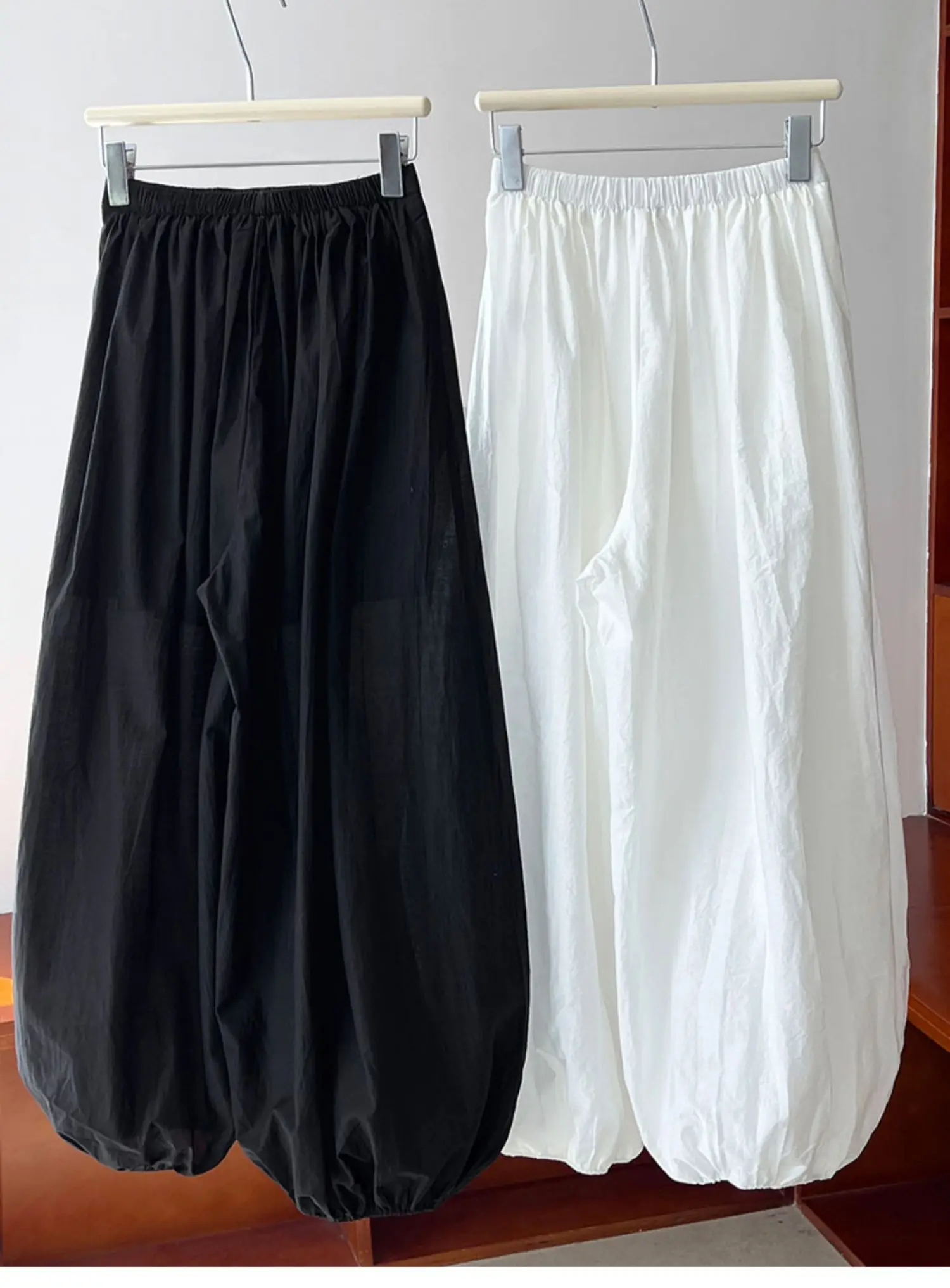 Oversized Bloomers 2025 New Summer Designer Elegant Fashion Women Lantern Pants Casual Loose Breathable Cotton Wide Leg Pants