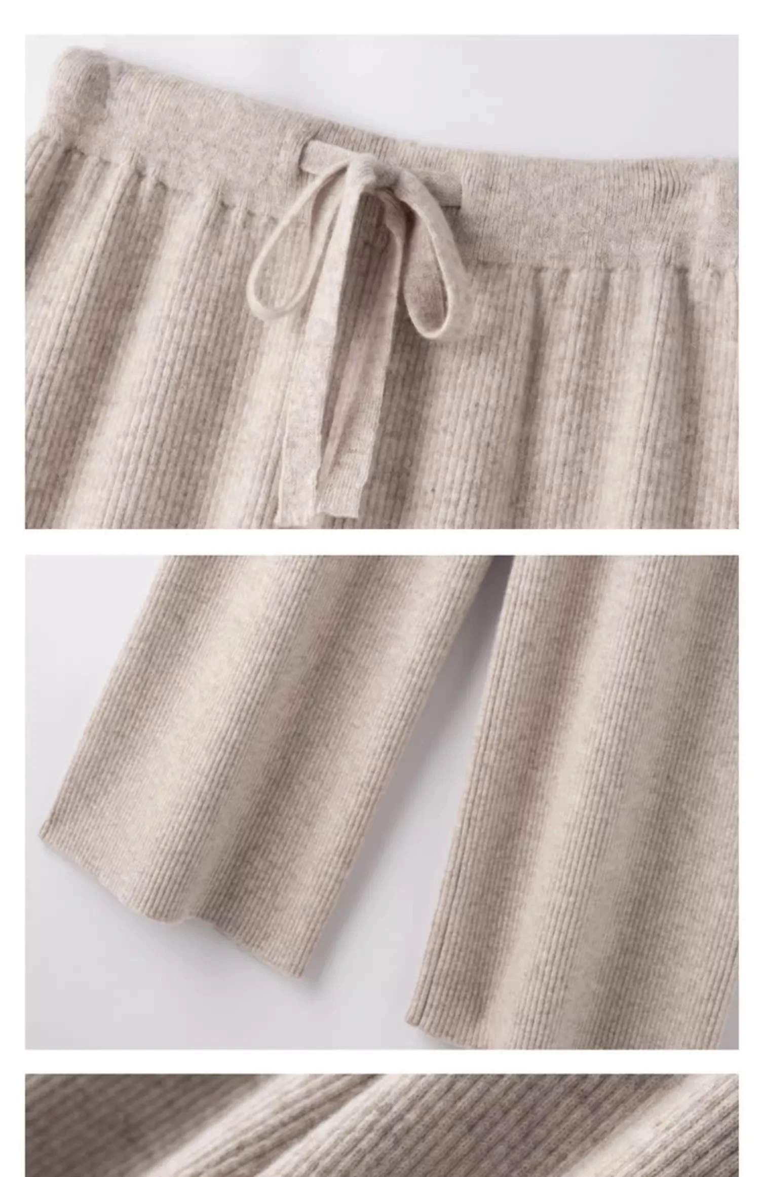Cashmere Knitted Wide-leg Pants Women's Autumn Glutinous Rice High Waist Drape Straight Casual Mopping Towel Pants Thickened