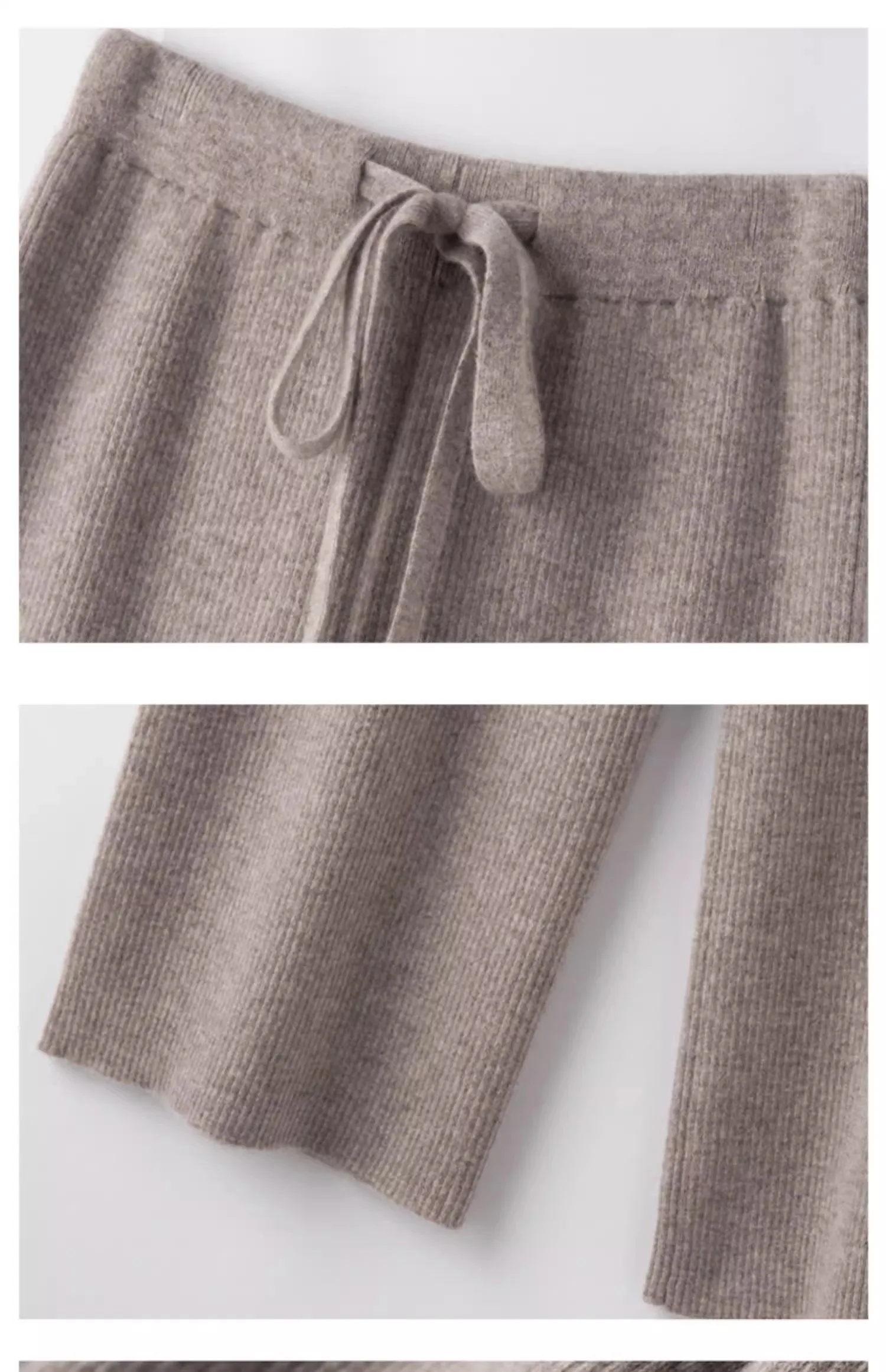 Cashmere Knitted Wide-leg Pants Women's Autumn Glutinous Rice High Waist Drape Straight Casual Mopping Towel Pants Thickened
