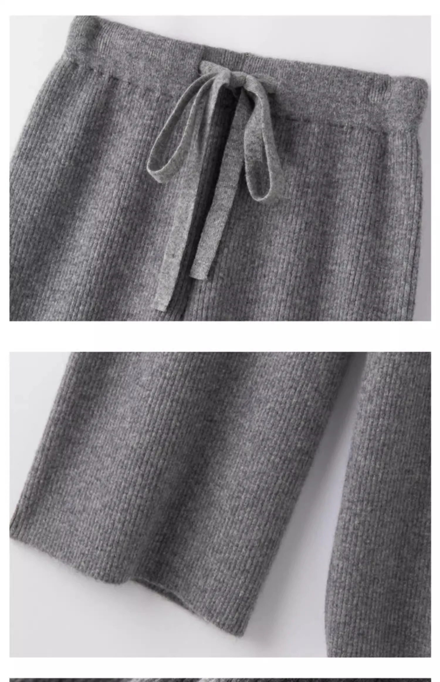 Cashmere Knitted Wide-leg Pants Women's Autumn Glutinous Rice High Waist Drape Straight Casual Mopping Towel Pants Thickened