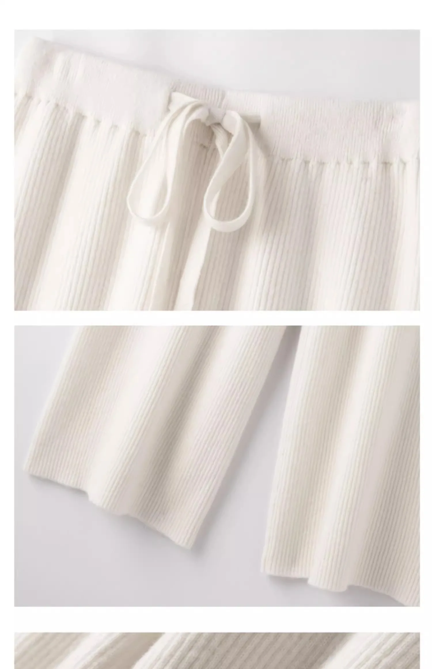 Cashmere Knitted Wide-leg Pants Women's Autumn Glutinous Rice High Waist Drape Straight Casual Mopping Towel Pants Thickened