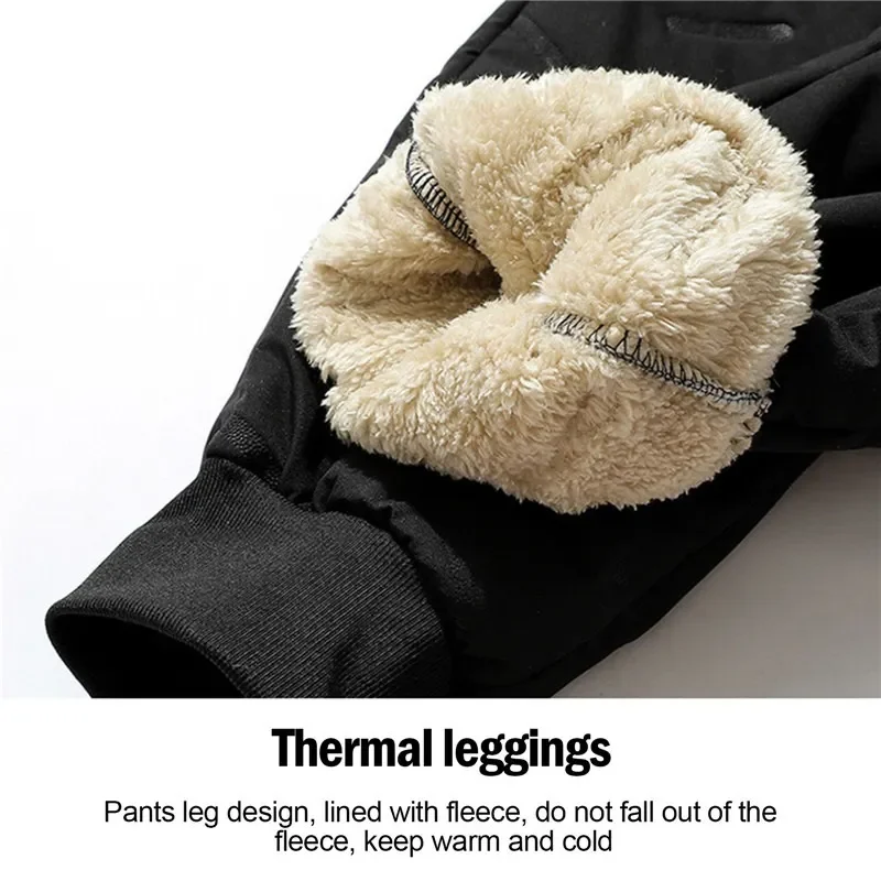 Animal Game Outdoor Women Plush Thick Fleece Waterproof Sweatpant Windproof Casual Work Pants Warm Lambswool Thermal Outerwear