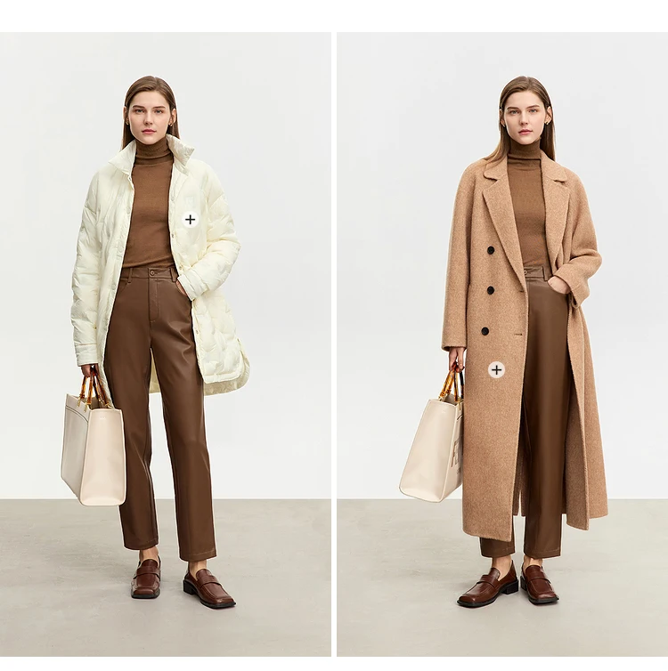 AMII Minimalist Ankle-length Casual Women Pants Winter New 2024 PU Leather Pants Straight Fashion Female Solid Trousers 12344138