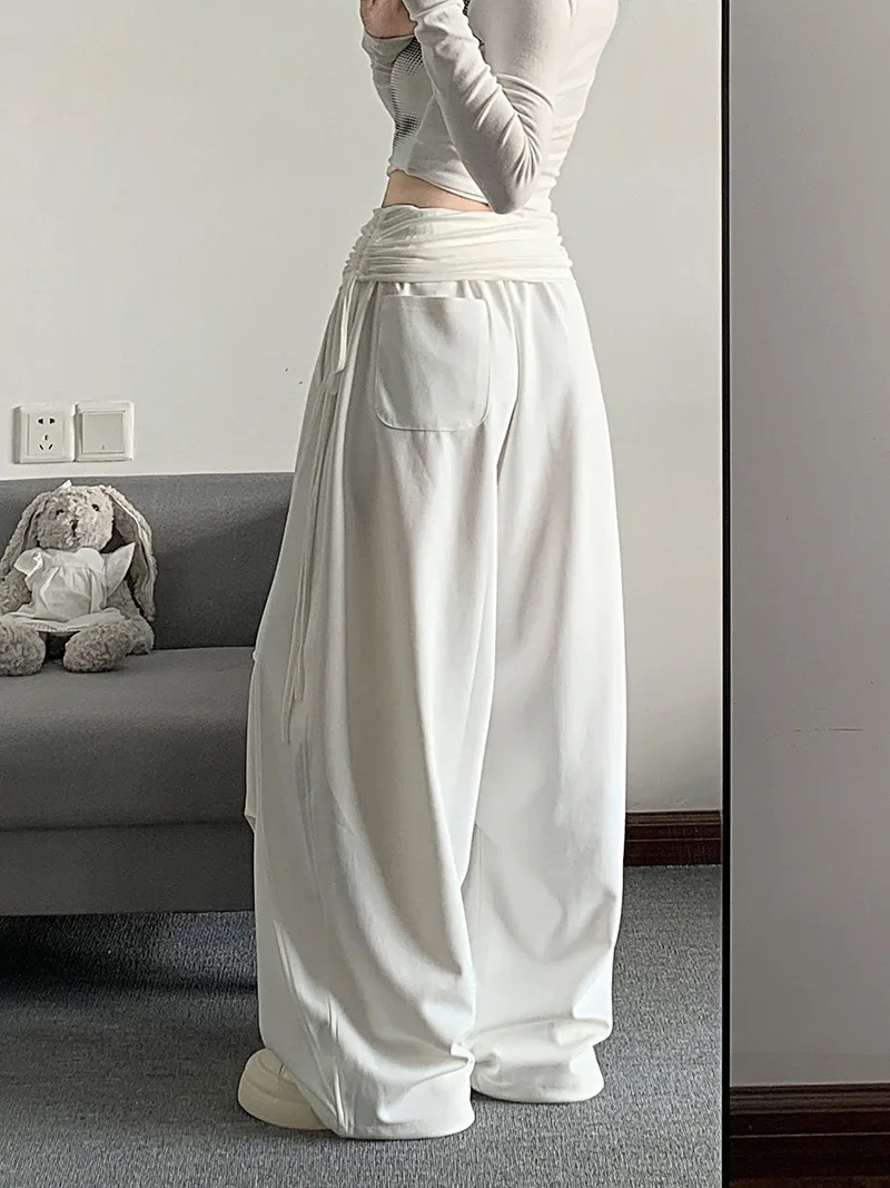 Retro Print Y2K Wide Leg Pant Women Hip Hop Streetwear American Loose Trousers Harajuku Vintage High Waist Bf Straight Pants New
