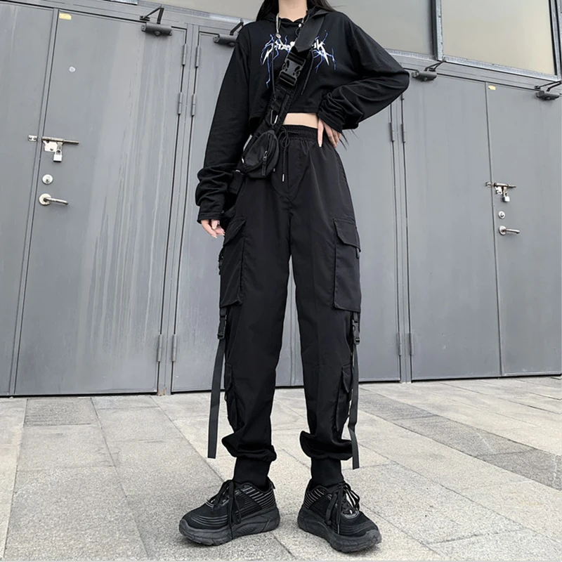 2025 New Fashion Hip Hop Cargo Pants Women Harem Pants Multi-Pocket Streetwear Casual Woman Pant S-3XL