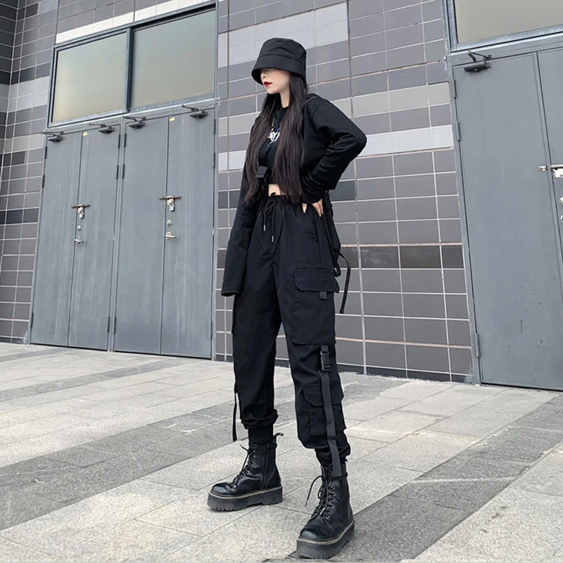 2025 New Fashion Hip Hop Cargo Pants Women Harem Pants Multi-Pocket Streetwear Casual Woman Pant S-3XL