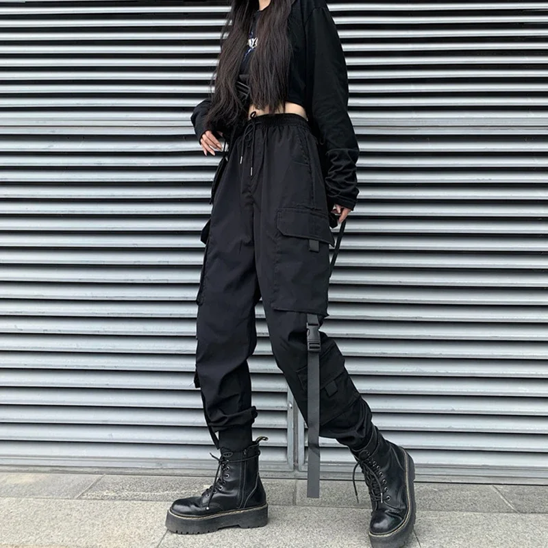 2025 New Fashion Hip Hop Cargo Pants Women Harem Pants Multi-Pocket Streetwear Casual Woman Pant S-3XL